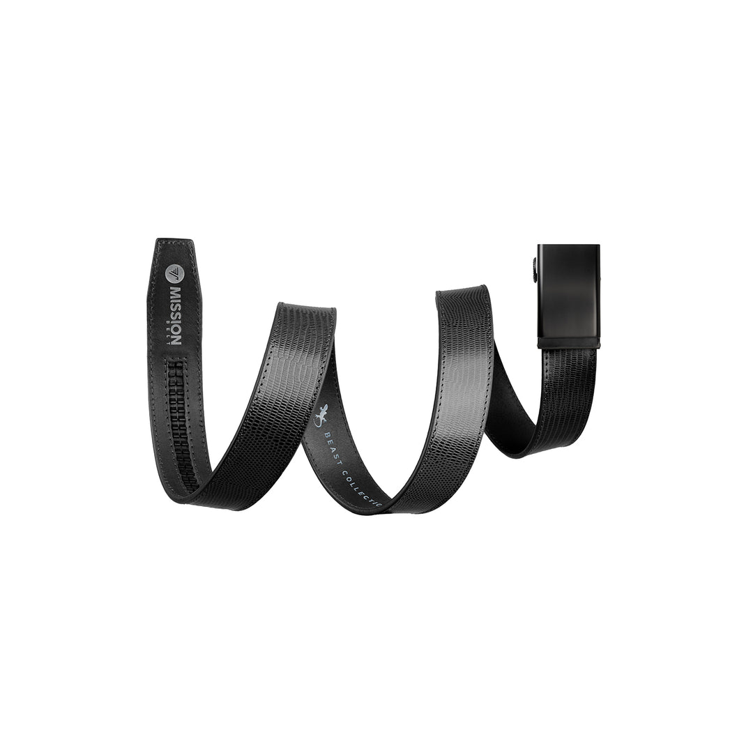 mission belt lizard embossed 40 | black lizard