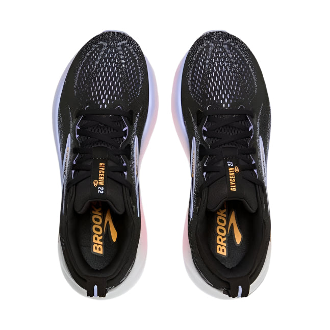 brooks glycerin 22 women's | black/blue heron/orange