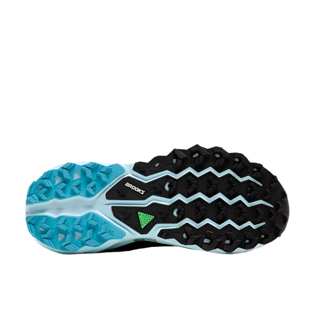 brooks cascadia 19 gtx women's | black/ebony/blue flower