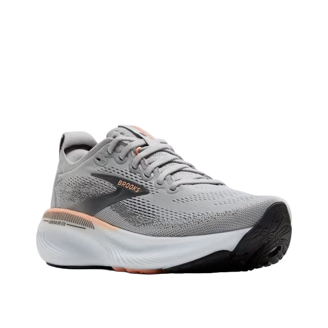 brooks adrenaline gts 25 extra wide women's | grey / blackened pearl / coral