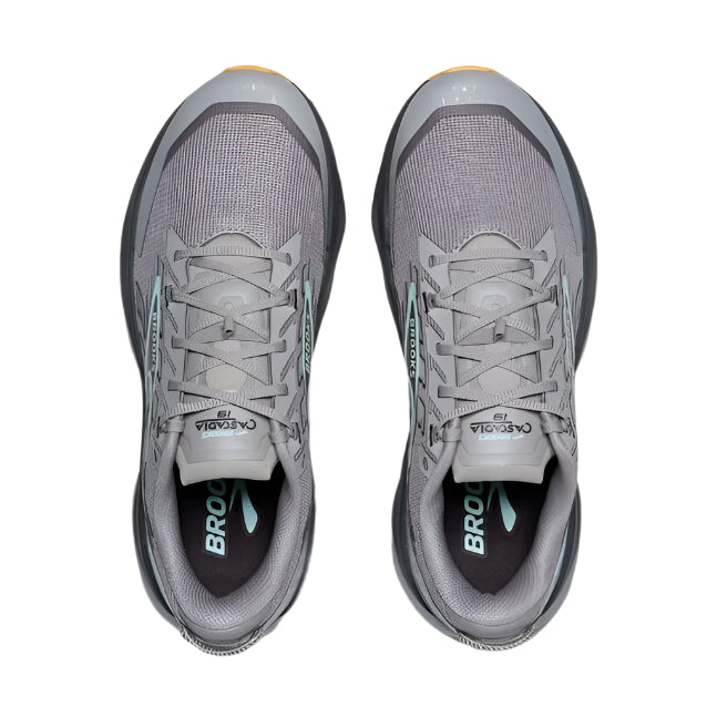 brooks cascadia 19 men's | alloy/ebony/orange