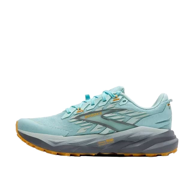 brooks cascadia 19 wide women's | clearwater/primer grey/apricot