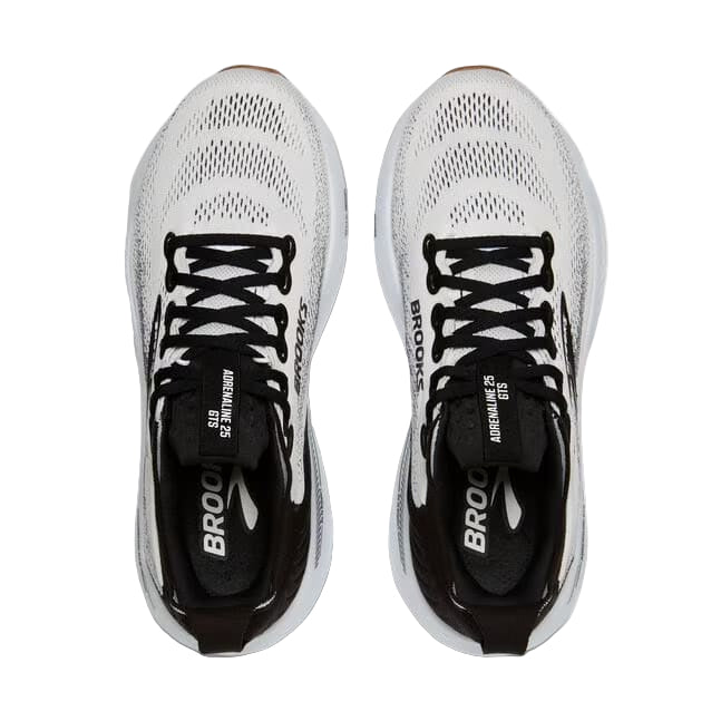 brooks adrenaline gts 25 wide women's | white / black / white
