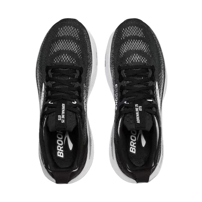 brooks adrenaline gts 25 extra wide men's | black grey white